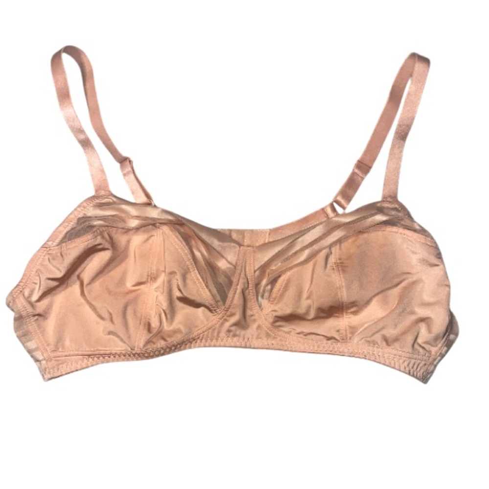 MAGISCULPT Nude Sheer Striped Detail Bra Size 42DD/42E